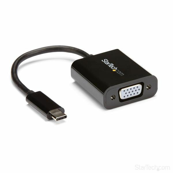 Adaptador USB C para VGA Startech CDP2VGA              Preto