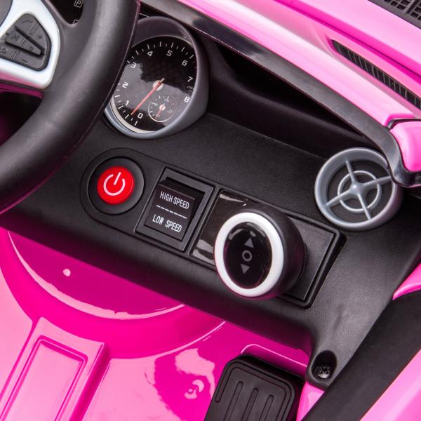 Carro Elétrico Mercedes SLC 300 12V para Crianças de 3 - 6 Anos com Controlo Remoto Faróis LED Buzina Música TF USB e Abertura da Porta 3 - 5km/h 107x62,5x44cm Rosa