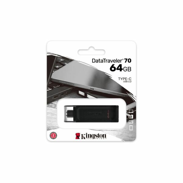 Memória USB Kingston DT70/64GB usb c Preto 64 GB