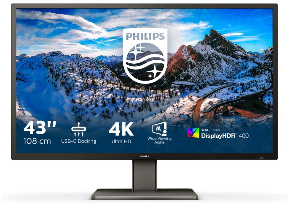 Monitor P Line LED 42.5 439P1/00 4K Ultra HD (Preto) - PHILIPS