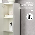 Coluna Casa de Banho Armário Auxiliar Casa de Banho de 5 Níveis com Prateleiras Ajustáveis 30x33x165cm Branco