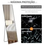 Espelho de Pé Espelho de Corpo Inteiro de Liga de Alumínio com 2 Formas de Utilização 50x161,5x2 cm Preto