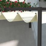 Pérgola de Parede 297x211x220 cm Pérgola de Jardim com Teto Retrátil e Estrutura de Aço Pérgola Creme