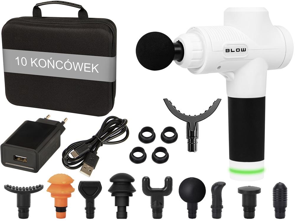 Pistola de Massagem Wave 4000 + Acessórios (Branco) - BLOW