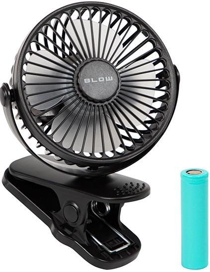 Ventoinha 3 Velocidades 2W USB/Bateria c/ Clipe (Ø10cm) - BLOW