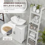 Móvel para Lavatório Pousar Armário para Casa de Banho com 2 Portas e Prateleira Interior Ajustável 60x30x60 cm Branco