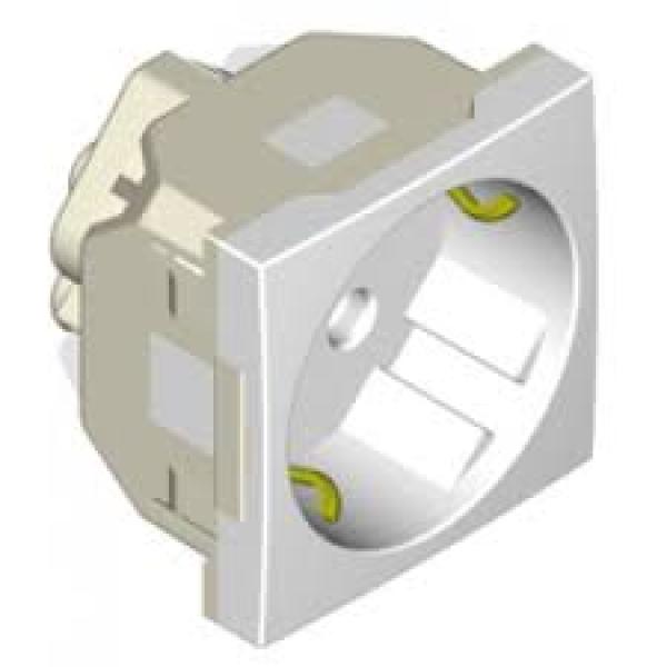Tomada 2P+T SCHUKO c/ Obturador 16A 250V (Branco) Série Quadro 45 - EFAPEL