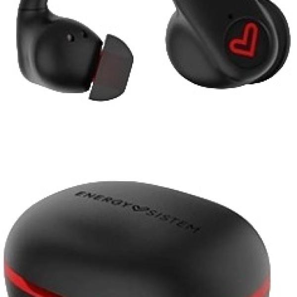 Auriculares Bluetooth Freestyle True Wireless Stereo (Preto/Vermelho) - ENERGY SISTEM