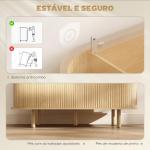 Aparador com Portas Tambor Deslizantes Design Moderno para Sala de Estar com 4 Compartimentos e Pés de Madeira 120x40x78 cm Carvalho