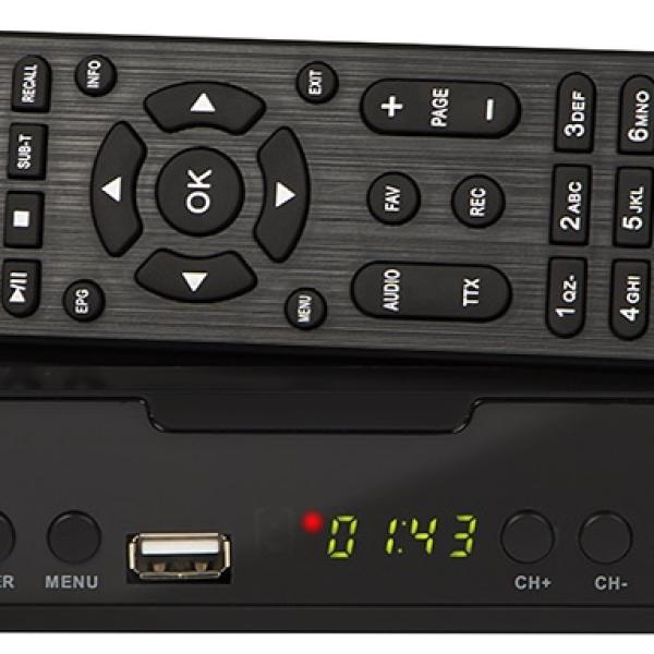 Receptor TDT Full HD DVB - T/T2 H.265 HEVC Display/Botões Frontais - BLOW