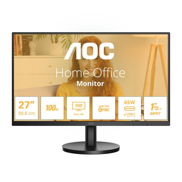 Monitor AOC Basic - line 27B3CA2 B3 Series 27" Full HD 100 Hz 1 ms HDMI + USB - C Multimédia