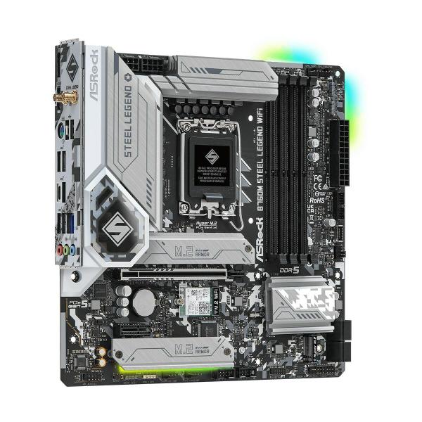 Placa Mãe ASRock B760M Steel Legend WiFi Intel Wi-Fi 6 Intel B760 LGA 1700