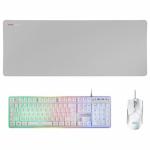 Teclado e Rato para Vídeojogos Mars Gaming MCPXWES Branco Qwerty espanhol QWERTY LED RGB