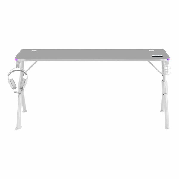Mesa de Escritório Mars Gaming MGDXLRGBW LED RGB Branco Aço 160 x 60 cm
