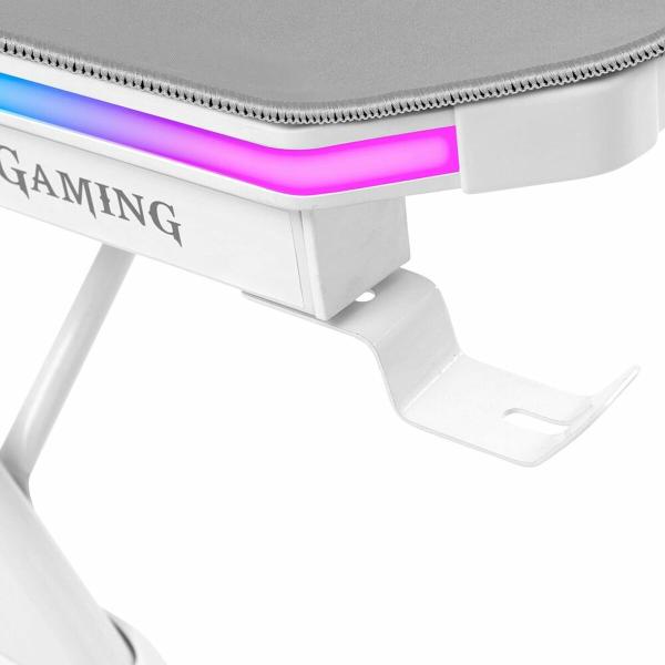 Mesa de Escritório Mars Gaming MGDXLRGBW LED RGB Branco Aço 160 x 60 cm
