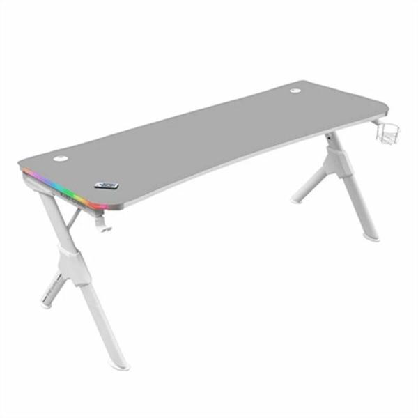 Mesa de Escritório Mars Gaming MGDXLRGBW LED RGB Branco Aço 160 x 60 cm