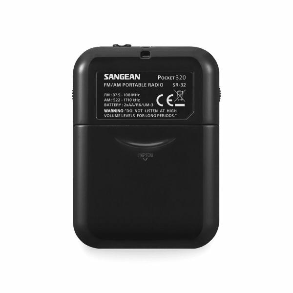 Rádio Portátil Sangean Preto AM/FM