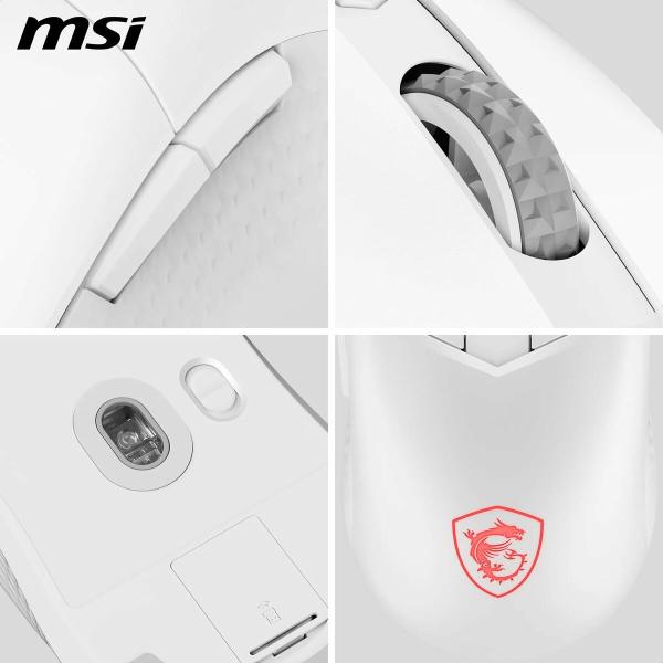 Rato MSI S12-4301440-CLA Branco 8000 dpi