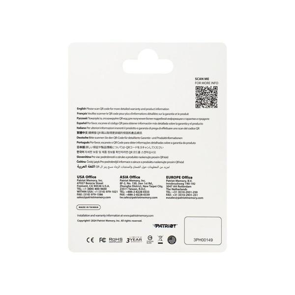 Cartão de Memória Micro SD com Adaptador Patriot Memory PEF256GEP32MCX 256 GB