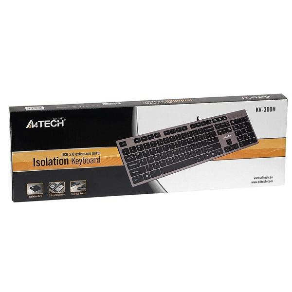 Teclado A4 Tech KV-300H QWERTY Preto Cinzento Monocromática Preto/Cinzento