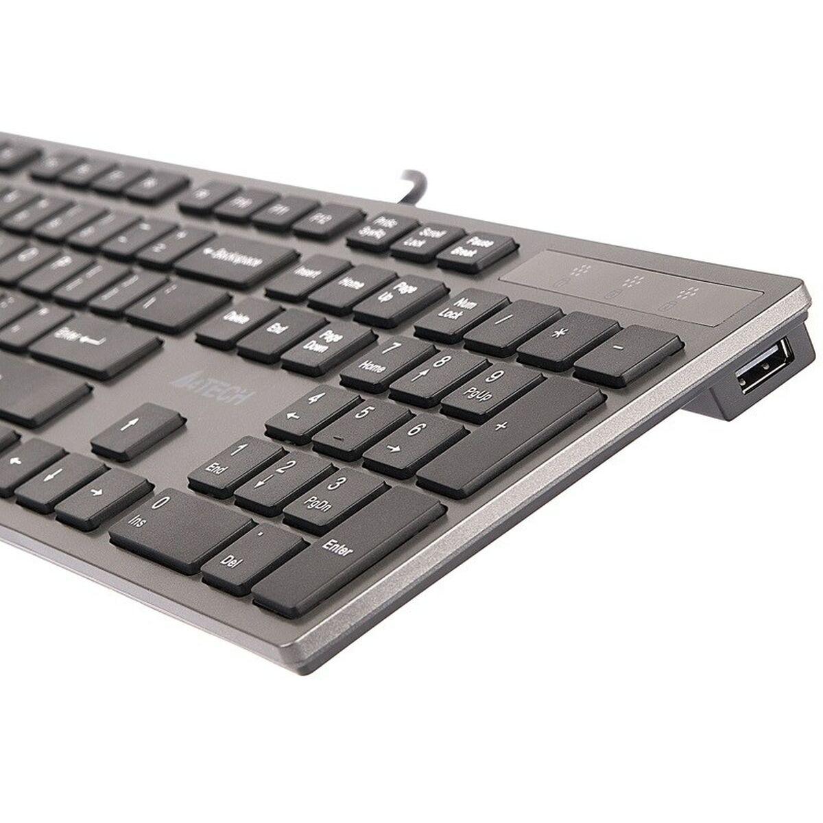 Teclado A4 Tech KV-300H QWERTY Preto Cinzento Monocromática Preto/Cinzento
