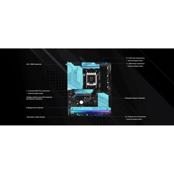 Placa Mãe ASRock B850 Pro RS WiFi AMD B850 LGA 1151 AMD AM5