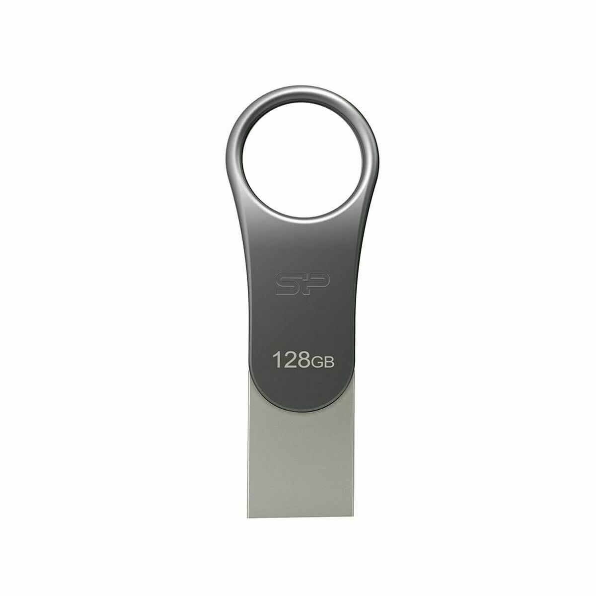 Memória USB Silicon Power Mobile C80 Cinzento Titânio 128 GB