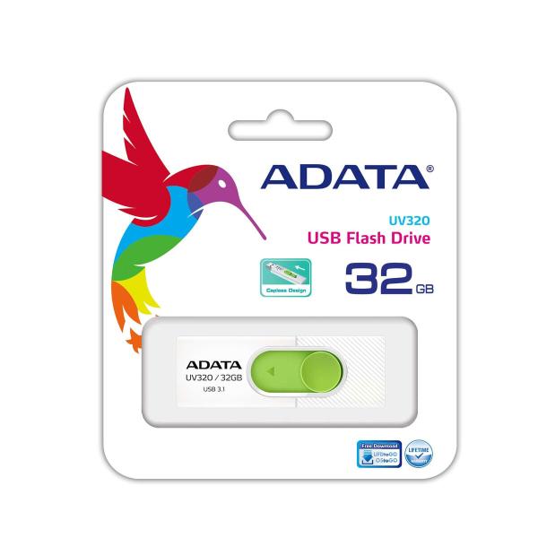 Memória USB Adata UV320 32 GB Branco/Verde