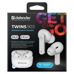 Auriculares in Ear Bluetooth Defender TWINS 903 Branco Multicolor