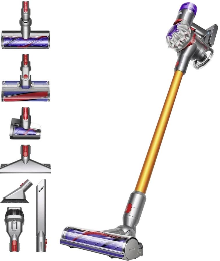 Aspirador Vertical V8 Absolute s/ Fios 21.6V 115AW (Prateado/Amarelo) - DYSON