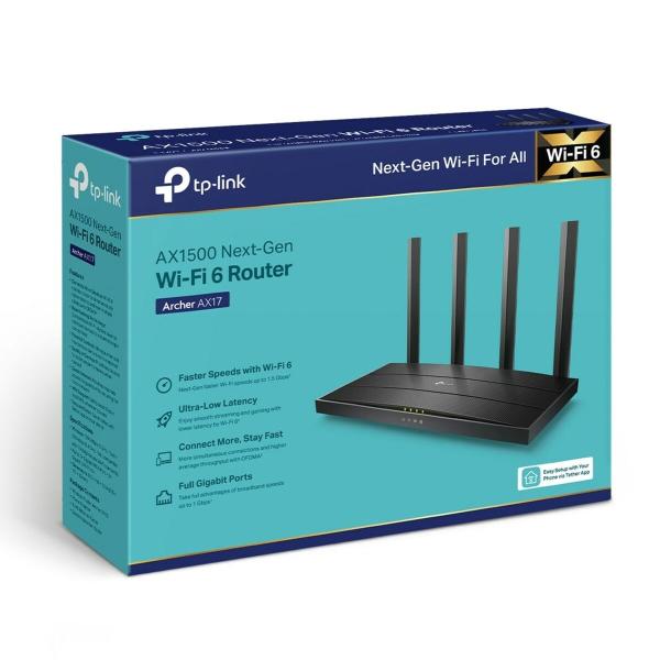 Router TP-Link Archer AX17 Preto Ethernet LAN Wi-Fi