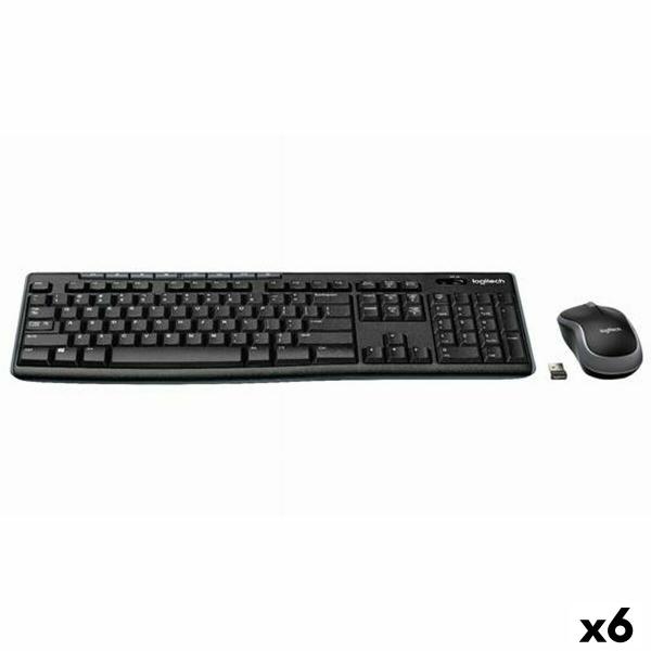 Teclado e Rato sem Fios Logitech DESKTOP MK270 Preto Qwerty espanhol (6 Unidades)
