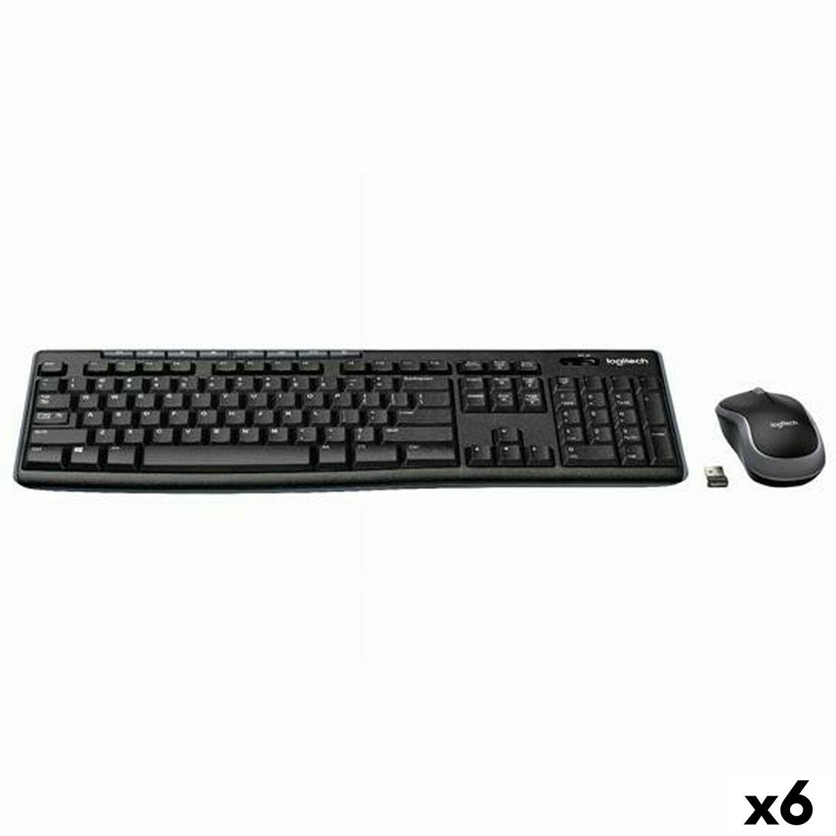 Teclado e Rato sem Fios Logitech DESKTOP MK270 Preto Qwerty espanhol (6 Unidades)