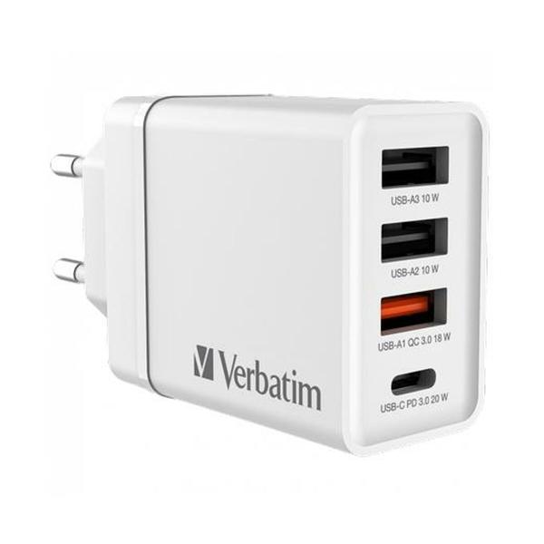 Carregador de Parede Verbatim Branco 30 W (10 Unidades)