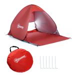 Tenda Pop - up Instantâneo e Portátil com Janelas Protetoras para Piquenique Praia e Camping com Proteção UV vermelho
