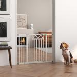 Barreira de Segurança Extensível para Animais de Estimação com Fecho Automático e Sistema de Duplo Bloqueio 74 - 100x76 cm Branco
