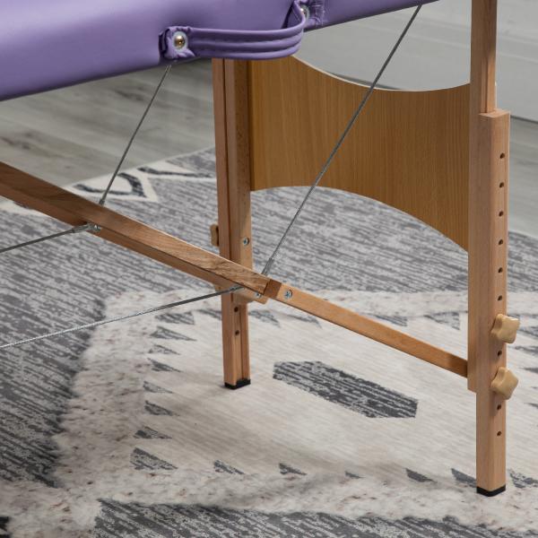 Marquesa de Massagem Dobrável Marquesa com Altura Ajustável 61 - 88 cm Desenho Ergonómico Fácil de Transportar 185x60 cm Roxo