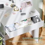 Toucador de Maquilhagem com Espelho Mesa de Maquilhagem com Gaveta e Prateleiras Abertas 75x40x137 cm Branco