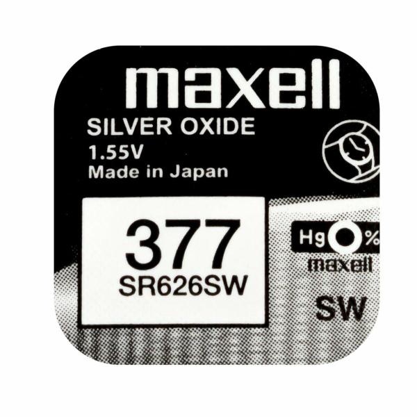 Pilhas de botão Maxell SR626SW 377 1,55 V Pilhas de Botão