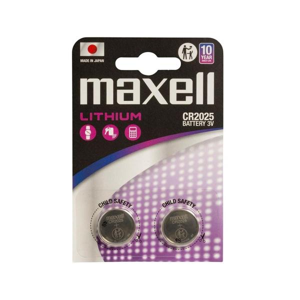 Pilha de Lítio Maxell CR2025 170 mAh 3 V (2 Unidades)