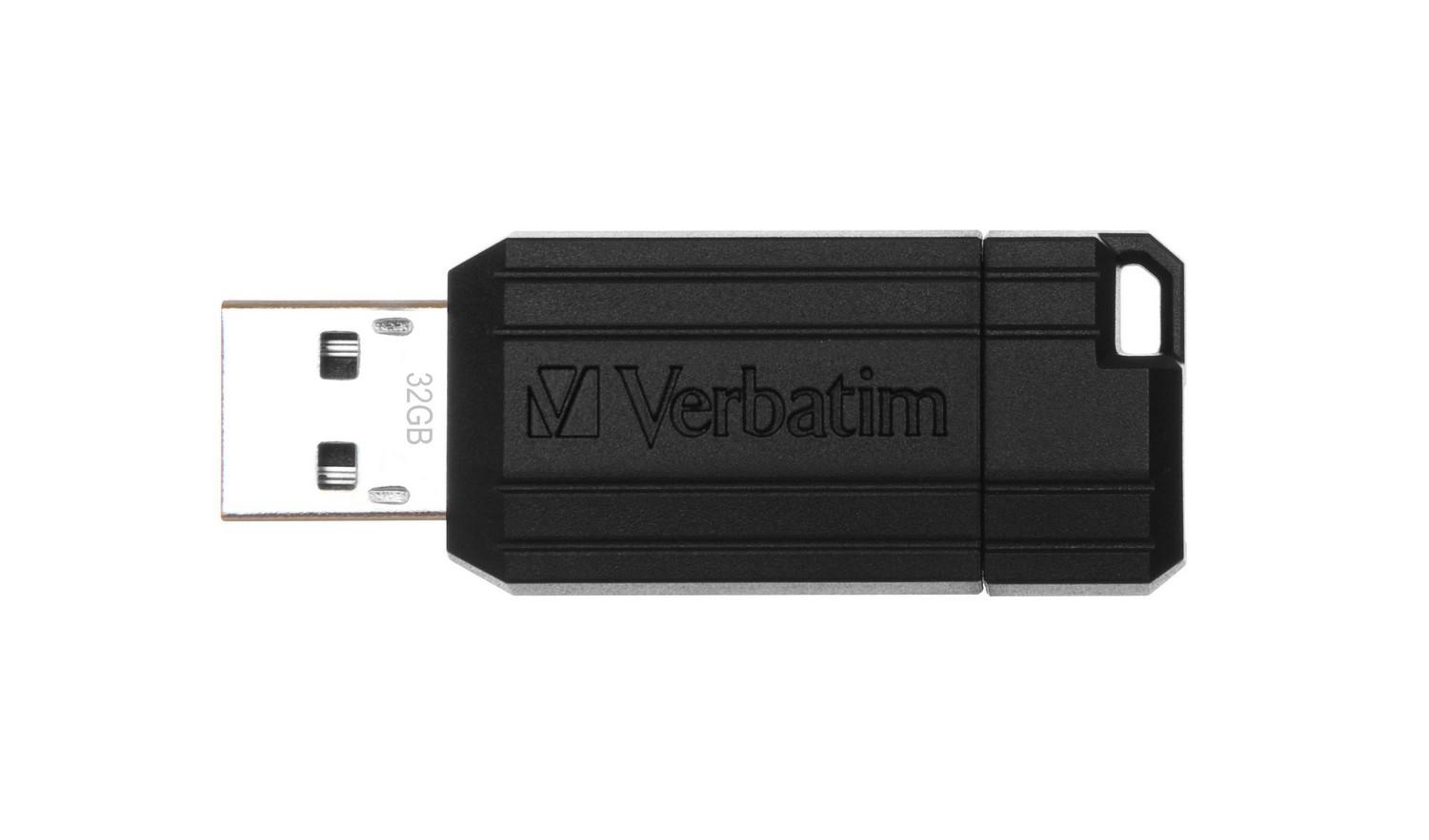 Pen Drive PinStripe USB2.0 32GB (Preto) - VERBATIM