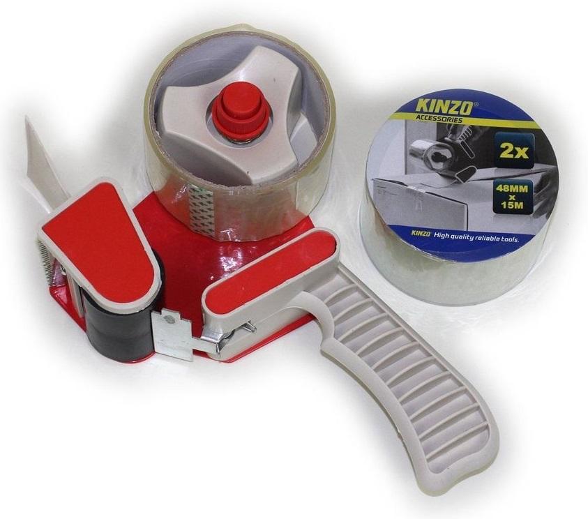 Desenrolador de Fita - Cola c/ 2 Rolos Fita (48mm x 15 mts) - KINZO