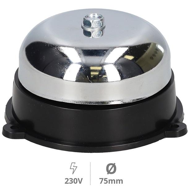 Campainha Cromada 220V 86dB (Ø 7,5cm) - GSC