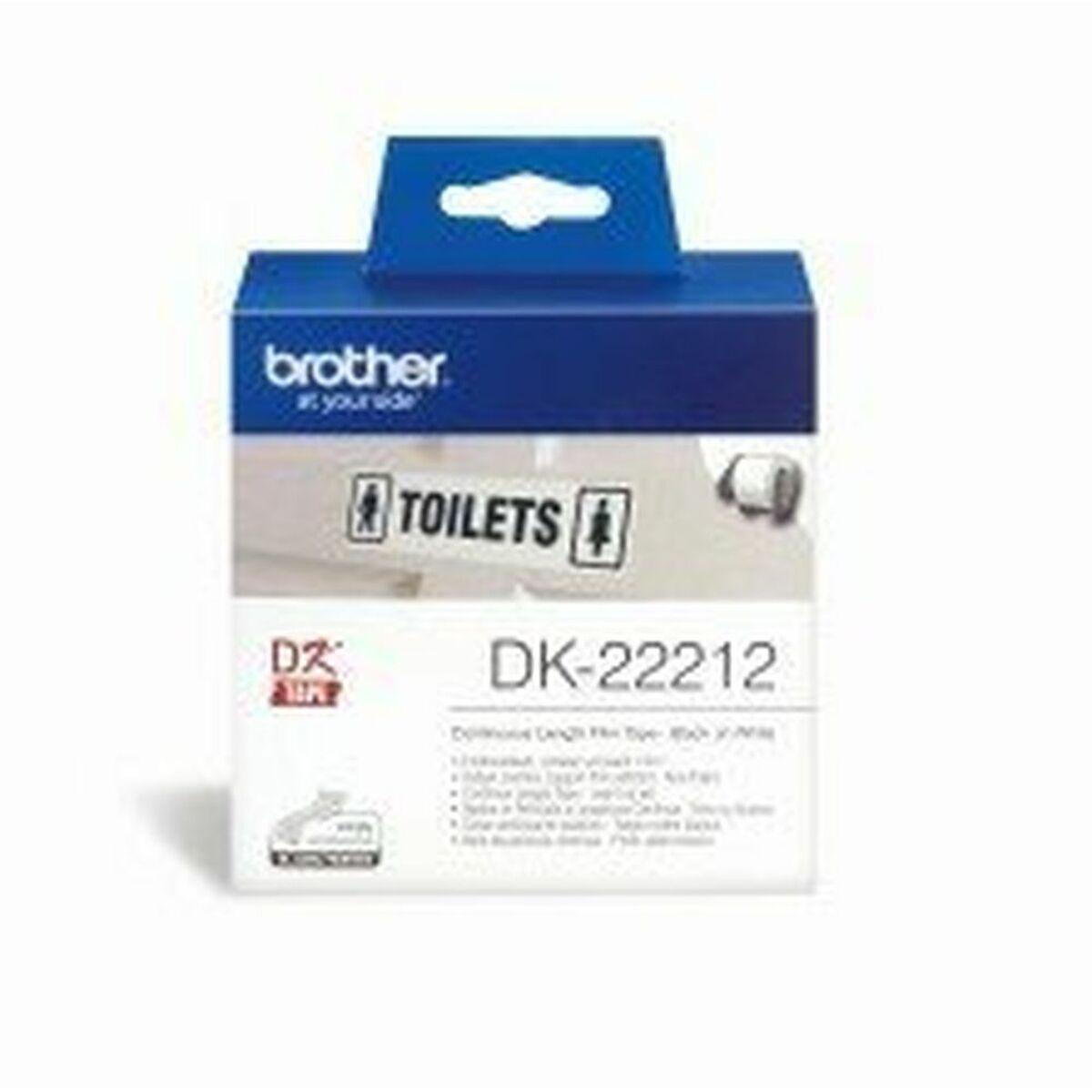 Tira de Filme Contínua Brother DK22212 Preto/Branco Branco