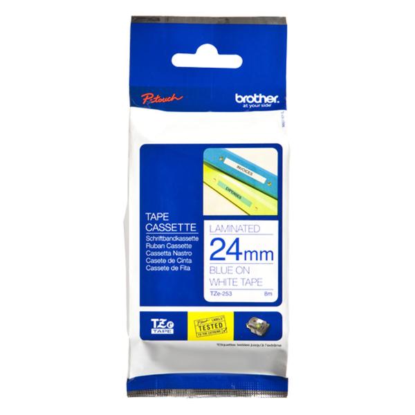 Cinta laminada para máquinas rotuladoras Brother TZE253 24 mm