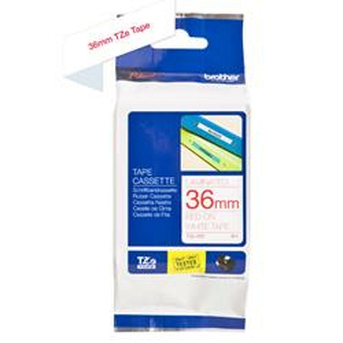 Cinta laminada para máquinas rotuladoras Brother TZe-262 Rojo/Blanco