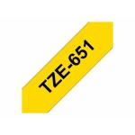 Cinta laminada para máquinas rotuladoras Brother TZE651 Preto