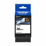Cinta laminada para máquinas rotuladoras Brother STE-161 Preto Preto/Branco 36 mm x 3 m