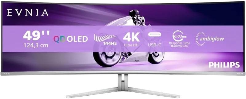 Monitor Evnia 48.9 49M2C8900L/00 Dual QHD QD - OLED (Branco) - PHILIPS