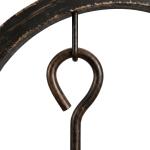 Porta - Lenha Metálico de 2 Níveis com 4 Ferramentas para Lareira e Ganchos 43x30x74 cm Castanho Escuro